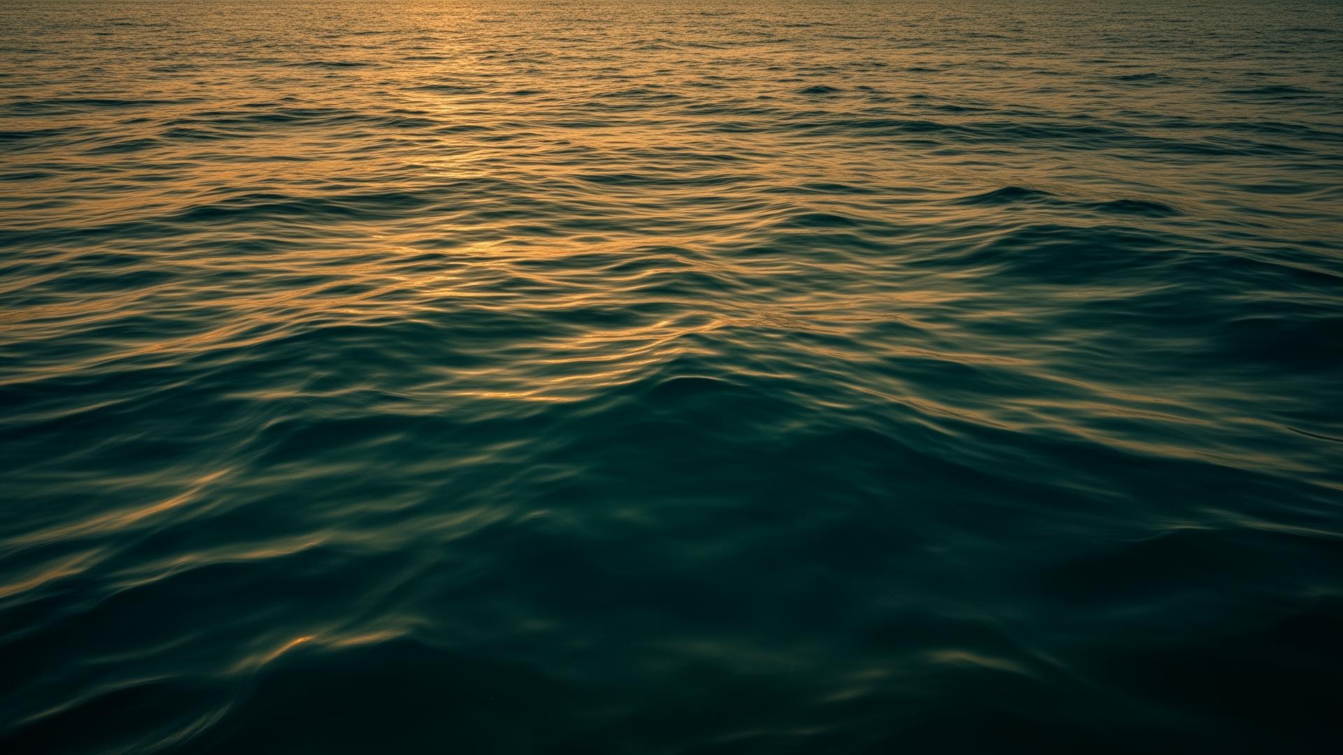 Calm Gulf of Mexico waters at golden hour